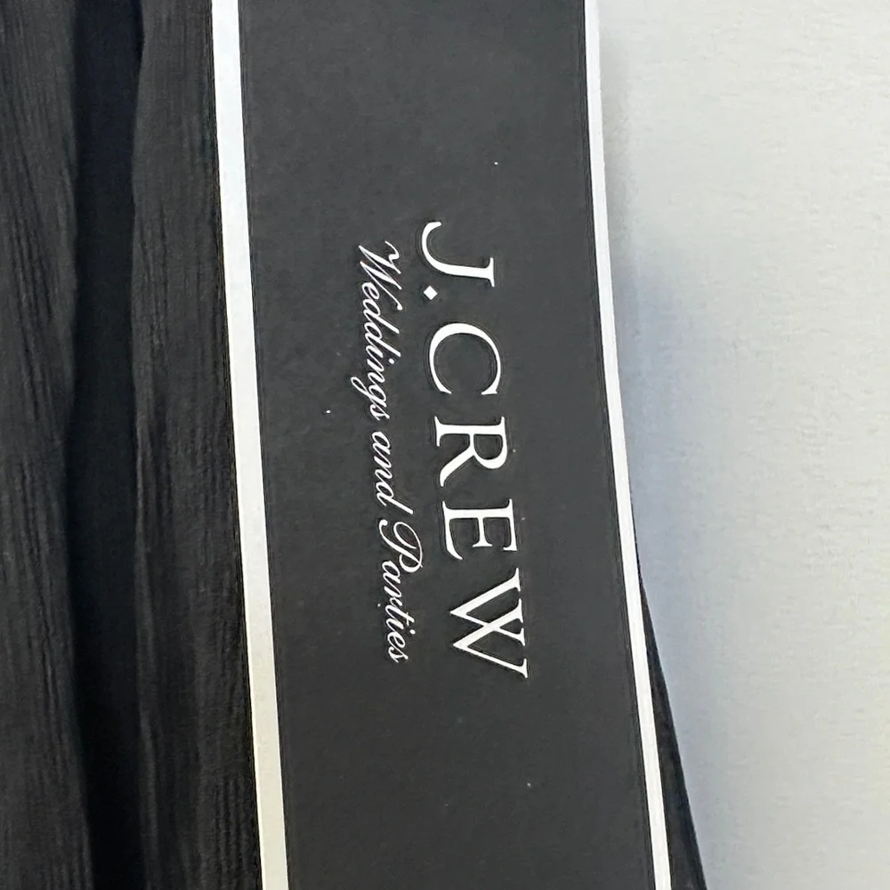 NWT J. Crew Emily Silk Chiffon Strapless Dress Black Cocktail Party Dress 0